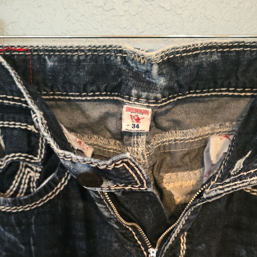 True Religion Men's Straight Jeans Dark Denim